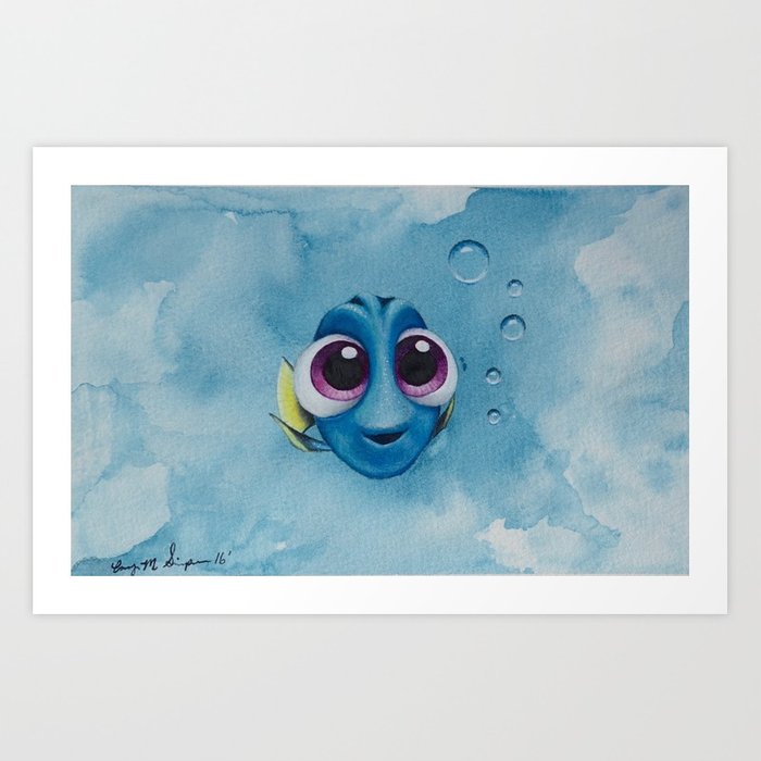 700x700 Finding Dory Watercolor Painting Art Print By Corysimpsonart - Dory Watercolor