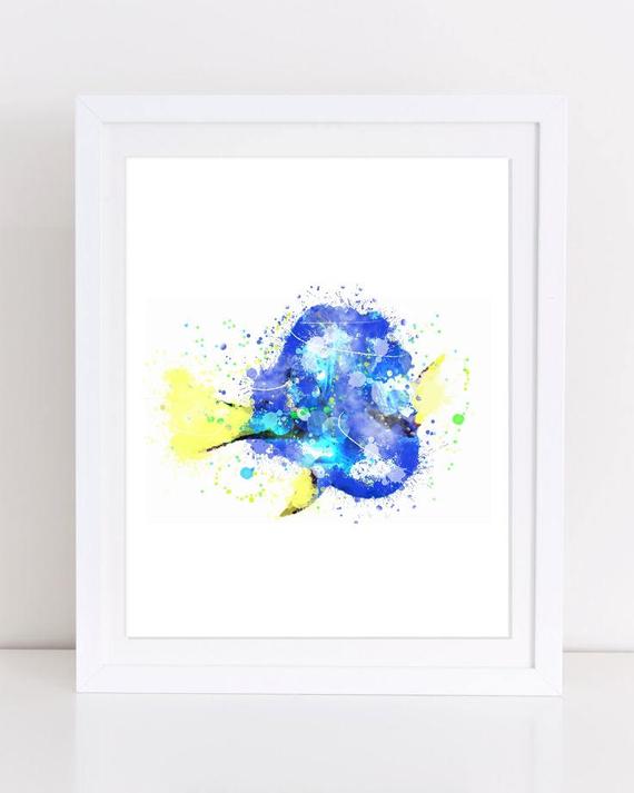 570x713 Finding Dory Watercolor Poster Disney Watercolor Printable Etsy - Dory Watercolor