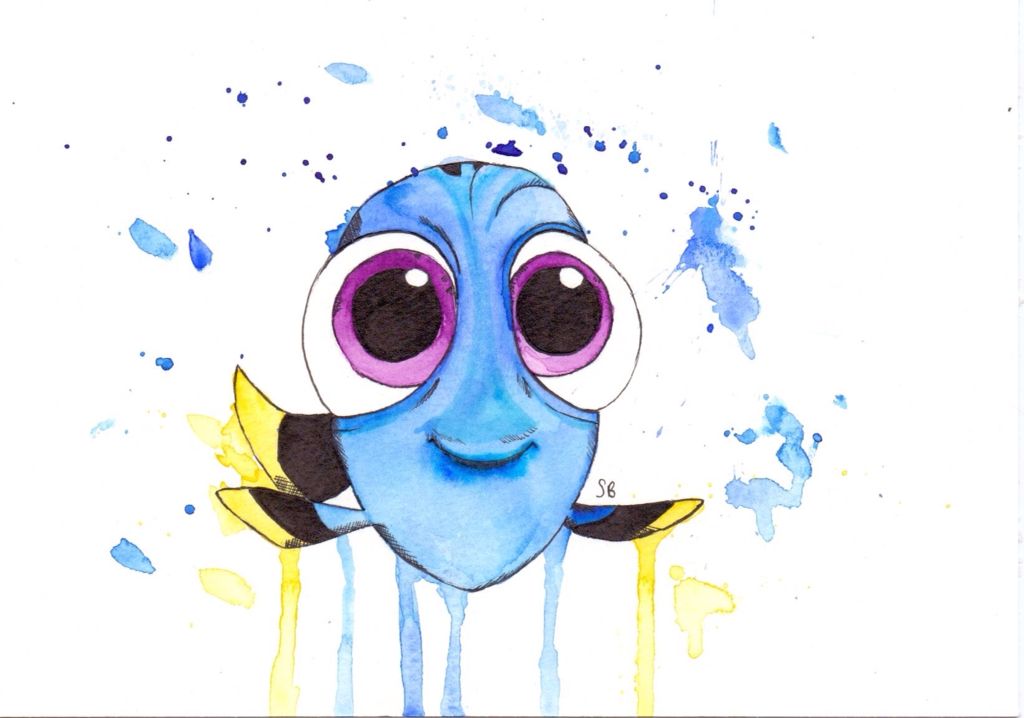 1024x718 Baby Dory Watercolour Arty Farty Watercolor And - Dory Watercolor