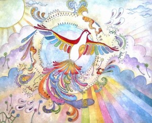 300x243 Paintings - Dove Watercolor