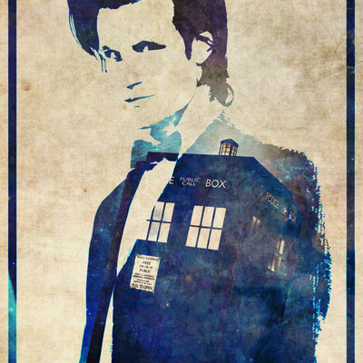 400x400 Doctor Who 11th Dr Matt Smith Tardis Poster - Dr Who Watercolor