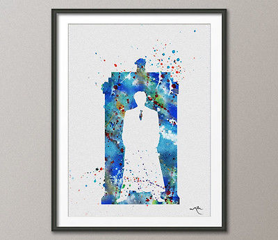 400x346 Tardis Quotes Dr Who Watercolor Painting Print Archival Fine Art - Dr Who Watercolor