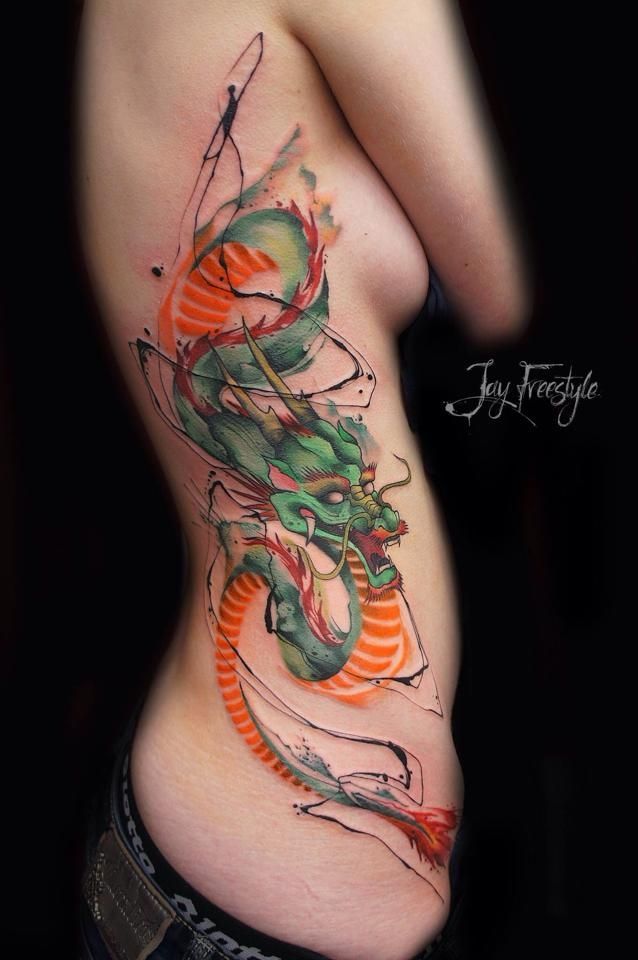 638x960 Watercolour Dragon Tattoo - Dragon Tattoo Watercolor