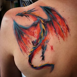 320x320 Watercolour Dragon Tattoo - Dragon Tattoo Watercolor