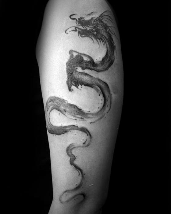 561x700 60 Simple Dragon Tattoos For Men - Dragon Tattoo Watercolor