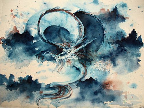 504x378 Chinese Water Dragon 750 Paintings In 50 Days - Dragon Watercolor Paintings
