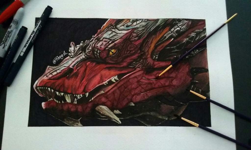 1024x614 Smaug Dragon Watercolor Art Amino - Dragon Watercolor Paintings
