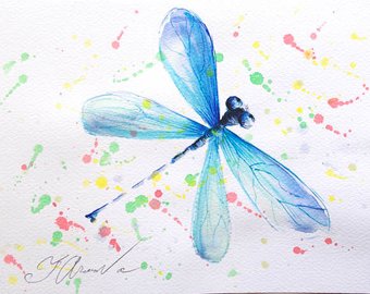 340x270 Dragonfly Paintings Etsy Uk - Dragonfly Paintings Watercolor