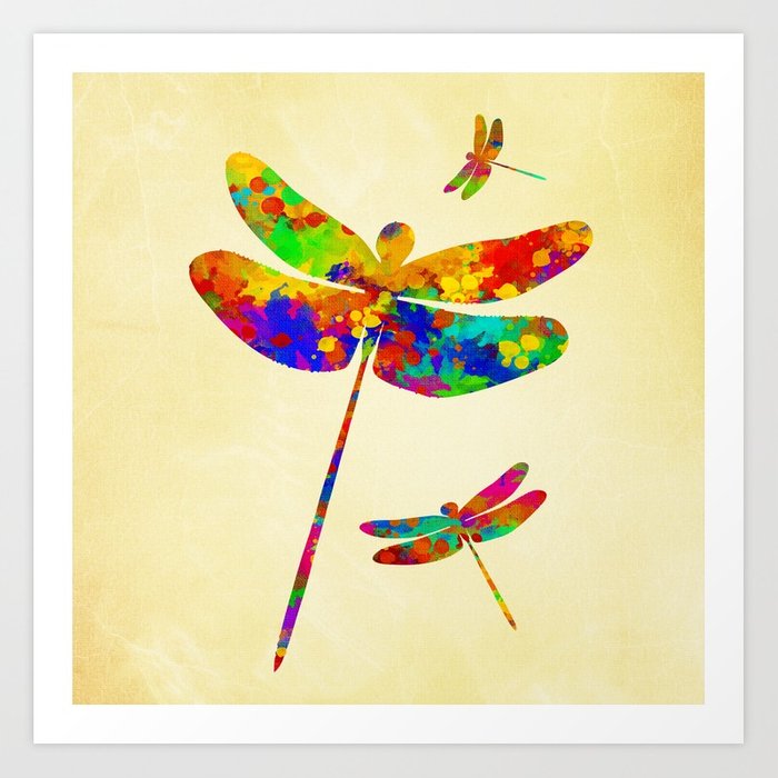 700x700 Dragonfly Watercolor Art Art Print By Christinarollo Society6 - Dragonfly Watercolor Pictures