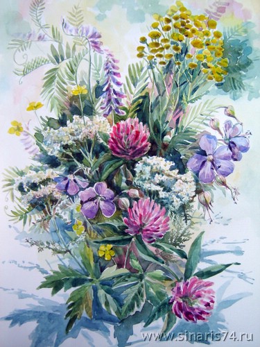 375x500 Flowers In A Bouquet - Drawing Watercolor Flowers