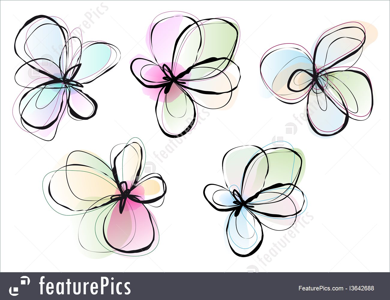 1300x1001 Abstract Watercolor Flowers Illustration - Drawing Watercolor Flowers