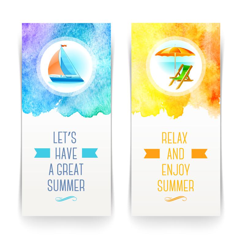 800x800 Dream Watercolor Summer Banner Vector [Ai] - Dream Watercolor