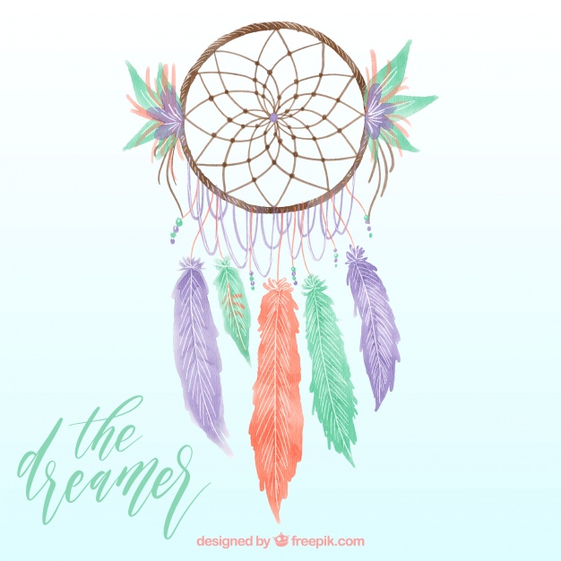 626x626 Background Of Pretty Watercolor Dream Catcher Vector Free Download - Dream Watercolor