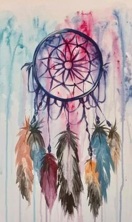500x840 Dreamcatcher - Dreamcatcher Watercolor Painting
