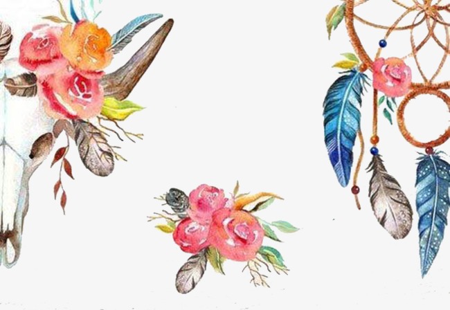 650x448 Hand Painted Dream Catcher, Flowers, Feather, Dreamcatcher Png - Dreamcatcher Watercolor Painting