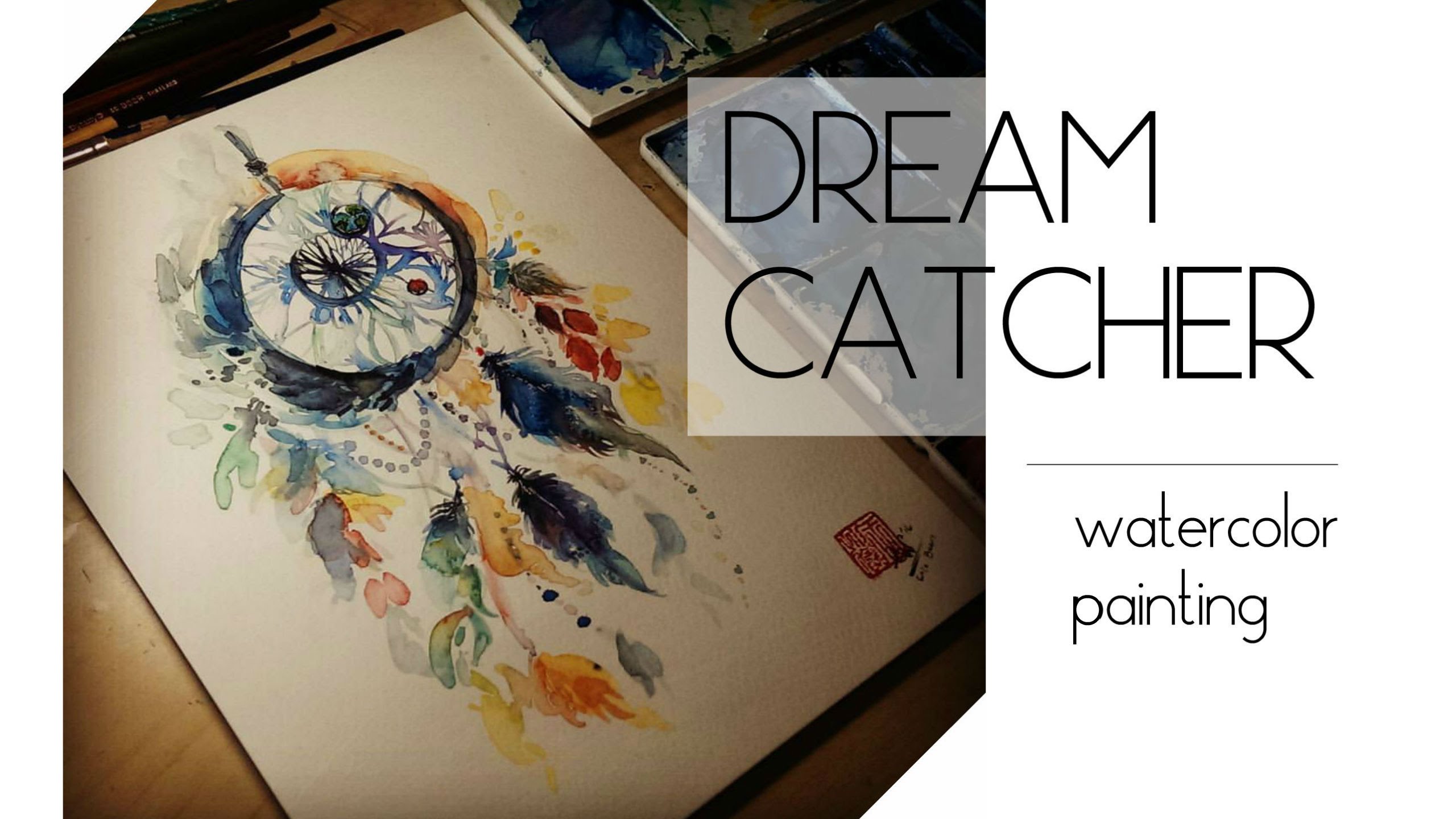 2560x1440 Painting A Dreamcatcher With Watercolor - Dreamcatcher Watercolor Painting