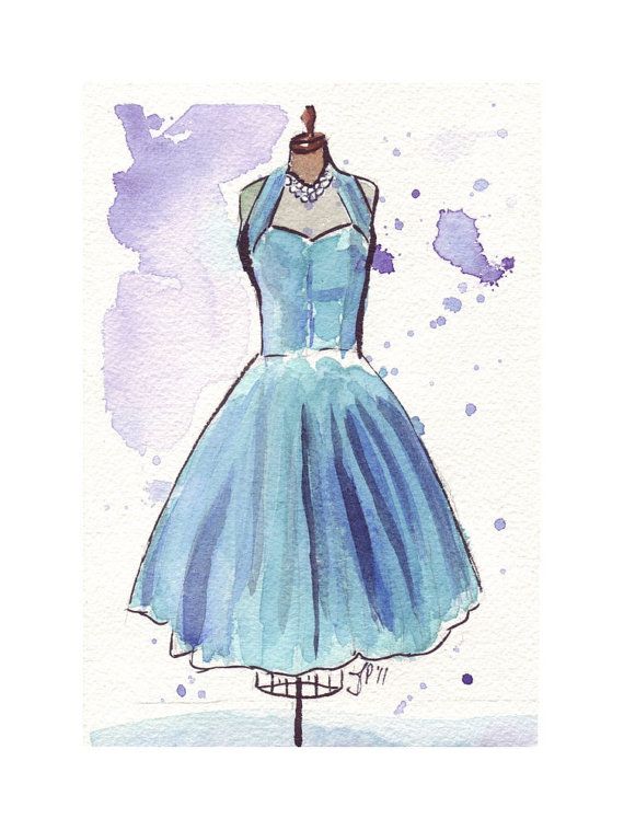 570x758 Watercolor Painting - Dress Watercolor