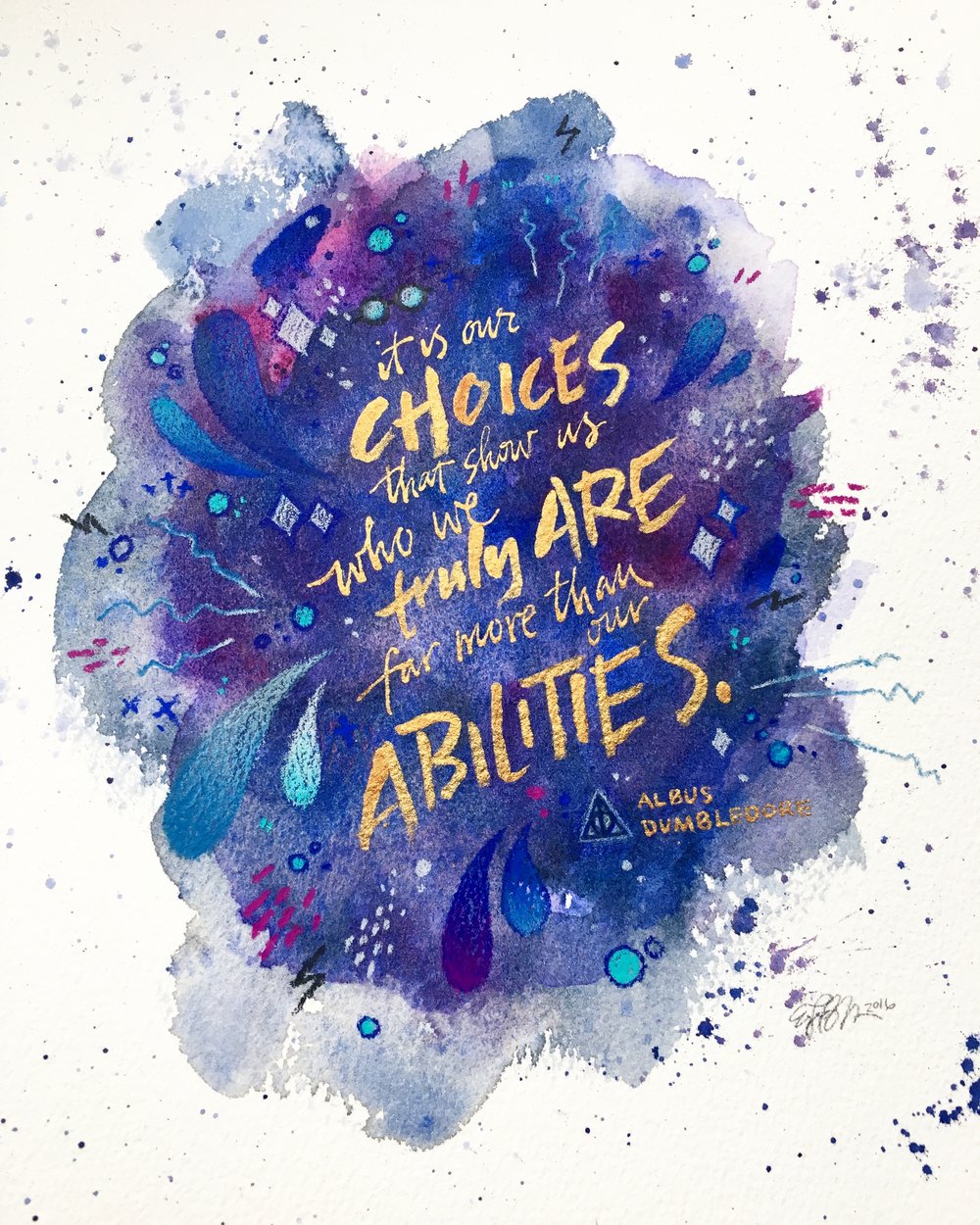 1000x1250 Dumbledore Quote Erin Barker Illustration - Dumbledore Watercolor