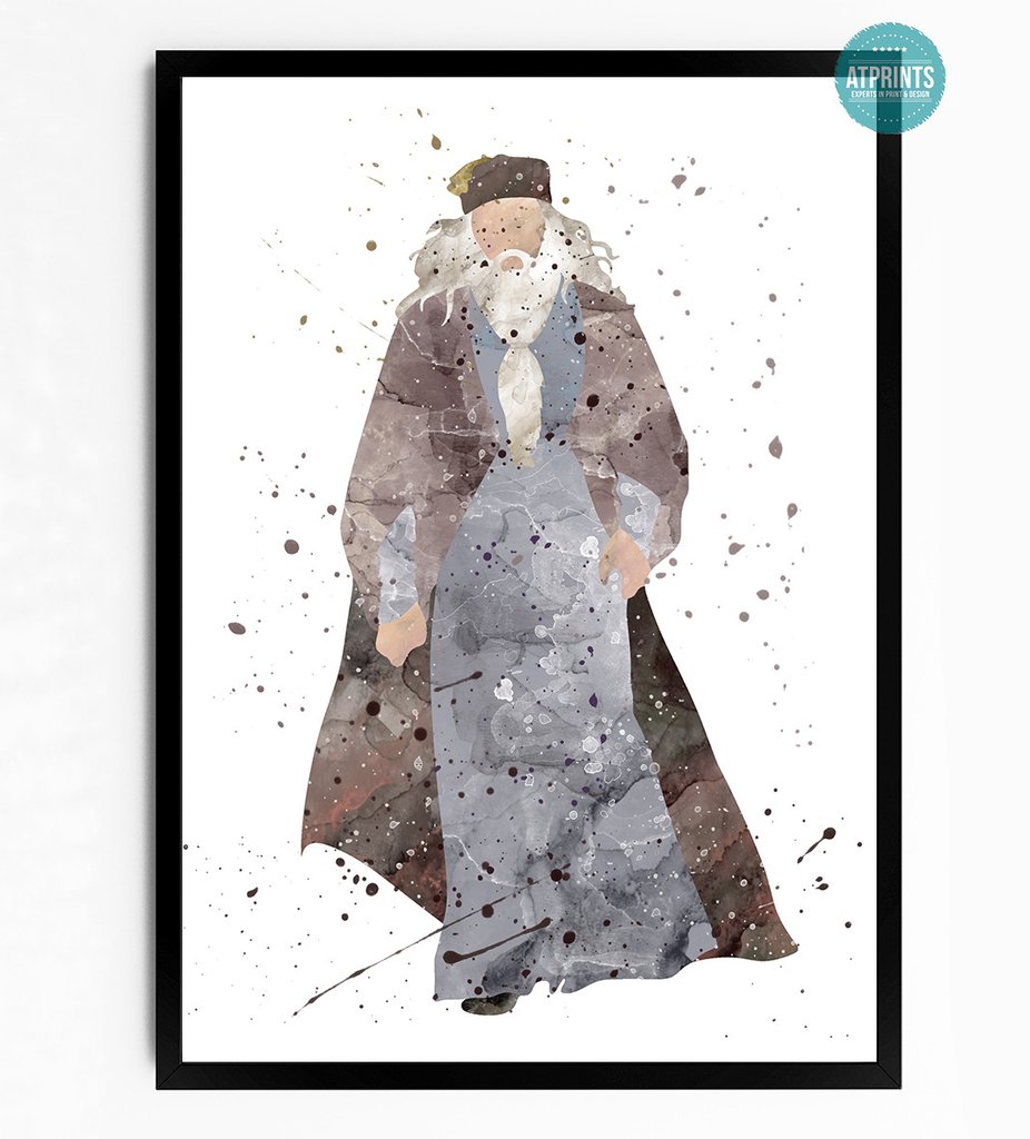 926x1024 Harry Potter Watercolour Art Print - Dumbledore Watercolor