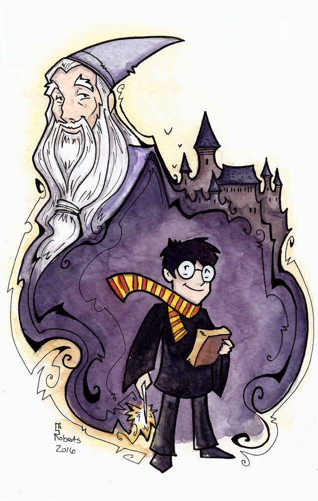 634x1000 Harry Potter And Dumbledore By Corinneroberts - Dumbledore Watercolor