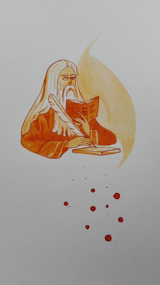 670x1193 Watercolor ~ Dumbledore By Kimiyo19 - Dumbledore Watercolor