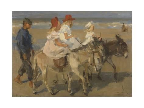 473x355 Donkey Rides On The Beach, C. 1890 1901. Dutch Watercolor Painting - Dutch Watercolor
