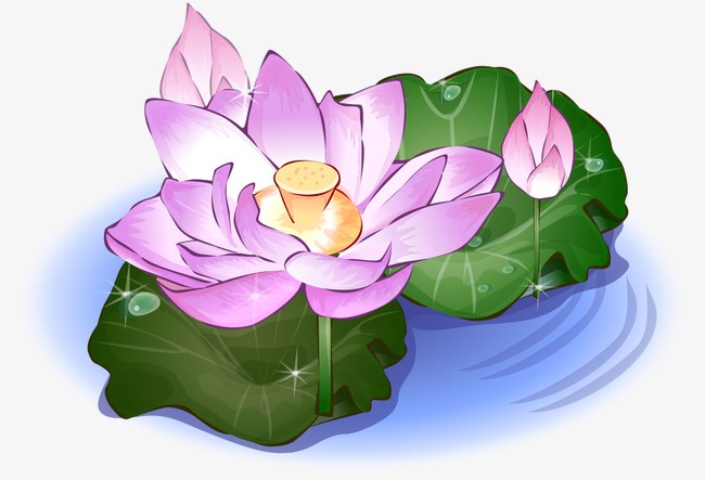 650x443 Dutch Watercolor Painting, Watercolor Clipart, Pink Lotus, Black - Dutch Watercolor