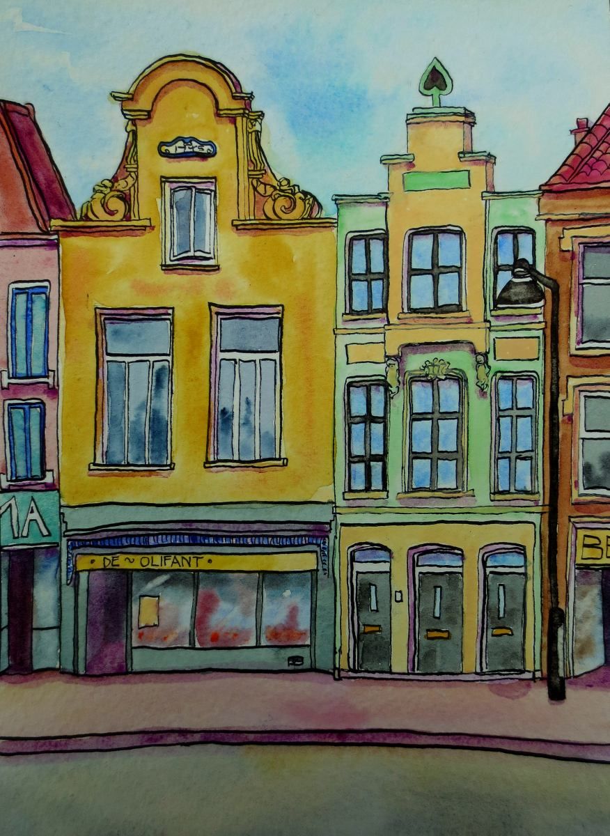 876x1200 Dutch Buildings (Pen And Watercolour) Watercolour Inspiration - Dutch Watercolor