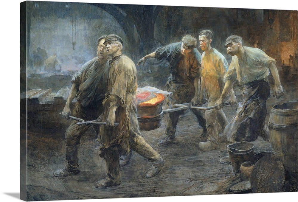 1000x678 Interior Of An Iron Foundry, 1880 1900, Dutch Watercolor Painting - Dutch Watercolor