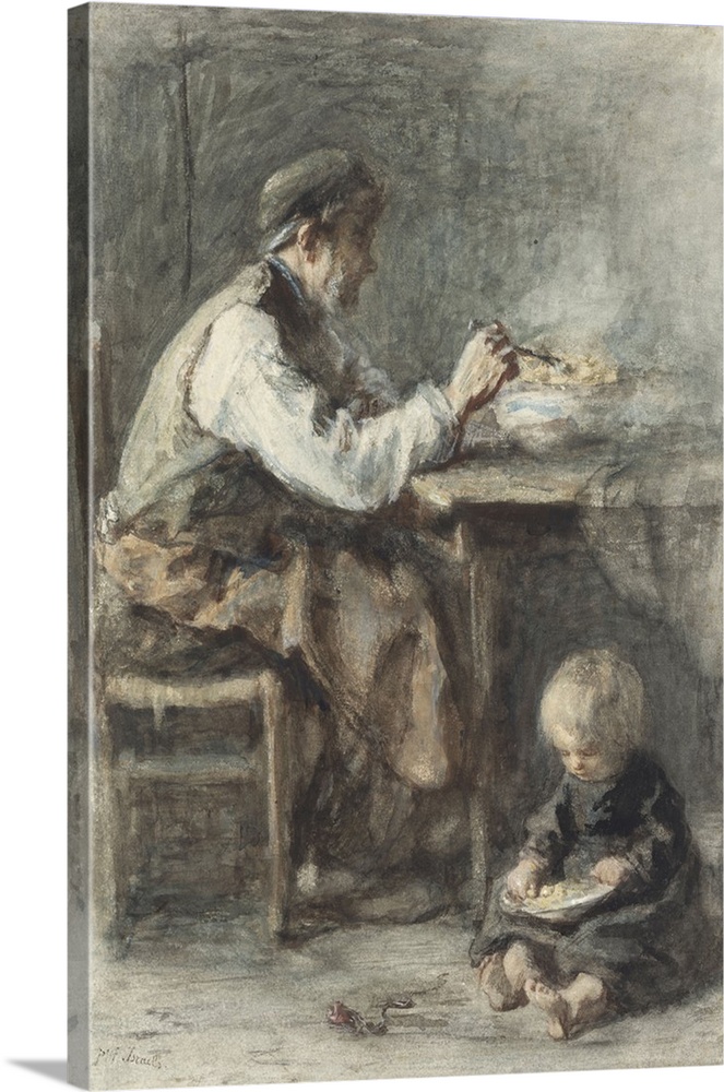 663x1000 The Shoemaker, By Jozef Israels, C. 1850 1905. Dutch Watercolor - Dutch Watercolor