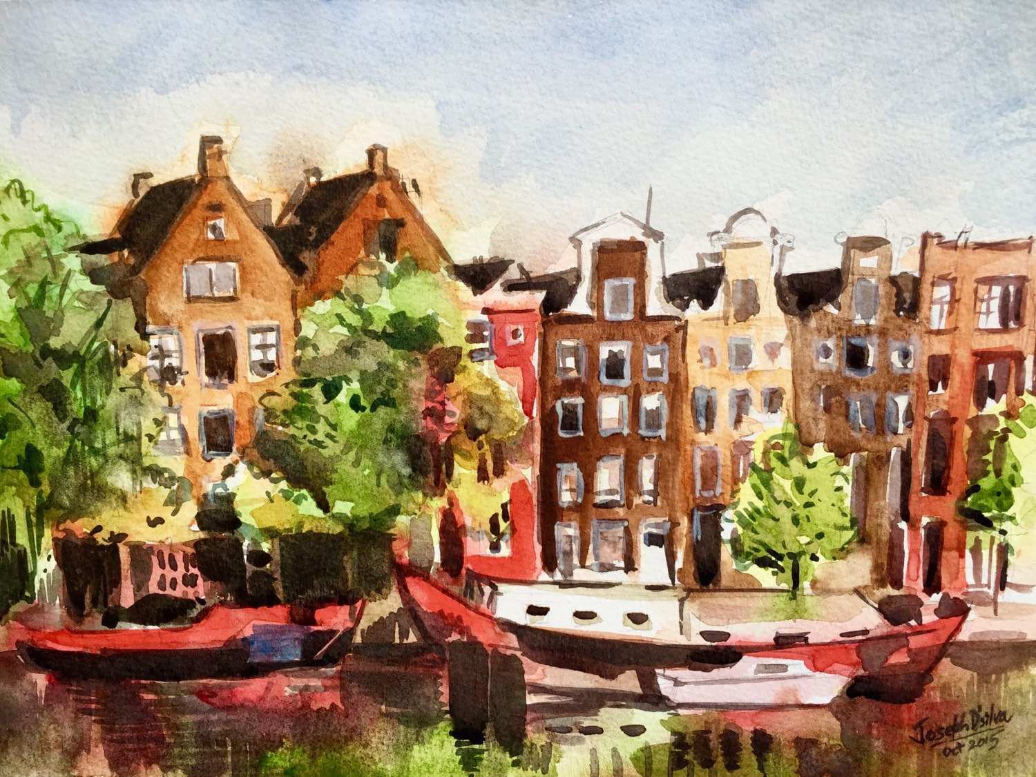 1500x1125 Amsterdam Painting Beautiful Dommelshuijzen Cornelis Christiaan - Dutch Watercolor