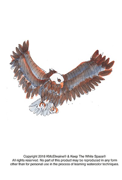 400x589 Bald Eagle Watercolor Pattern Kathleen Mcelwaine Art - Eagle Watercolor