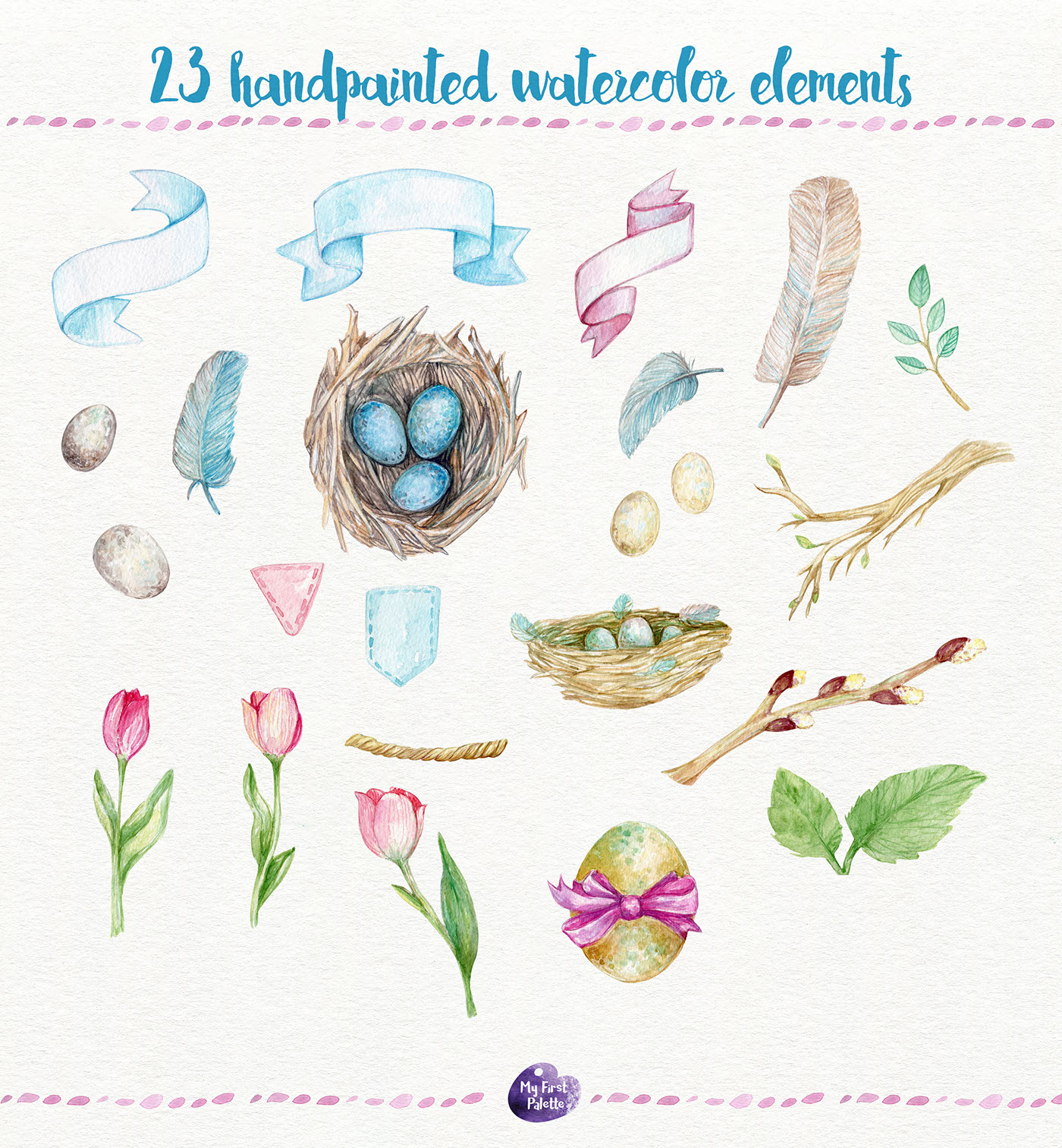 1400x1512 Easter Watercolor Clipart On Behance - Easter Watercolor