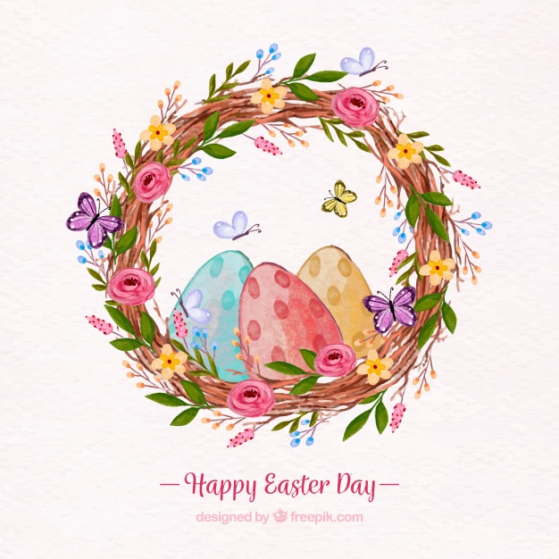 626x626 Happy Easter Day Background In Watercolor Style Vector Free Download - Easter Watercolor