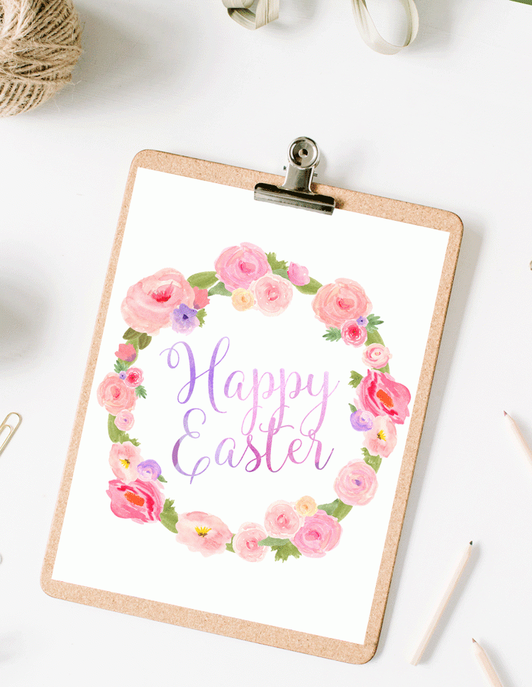 750x968 Spring And Easter Watercolor Printables To Decorate Your Home - Easter Watercolor