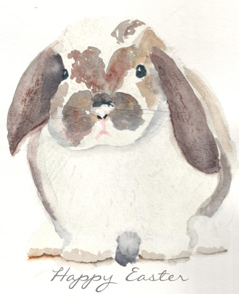 489x600 Watercolor Bunny (Free Printable) - Easter Watercolor
