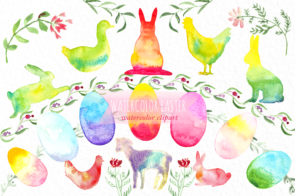 1160x772 Watercolor Easter Clipart By Labfcreations - Easter Watercolor