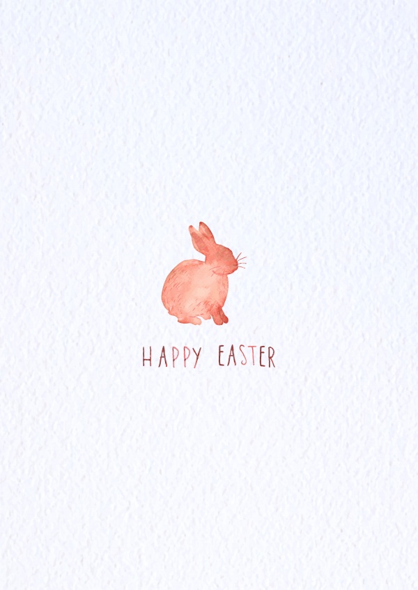 600x846 Watercolor Bunny Happy Easter Send Real Postcards Online - Easter Watercolor