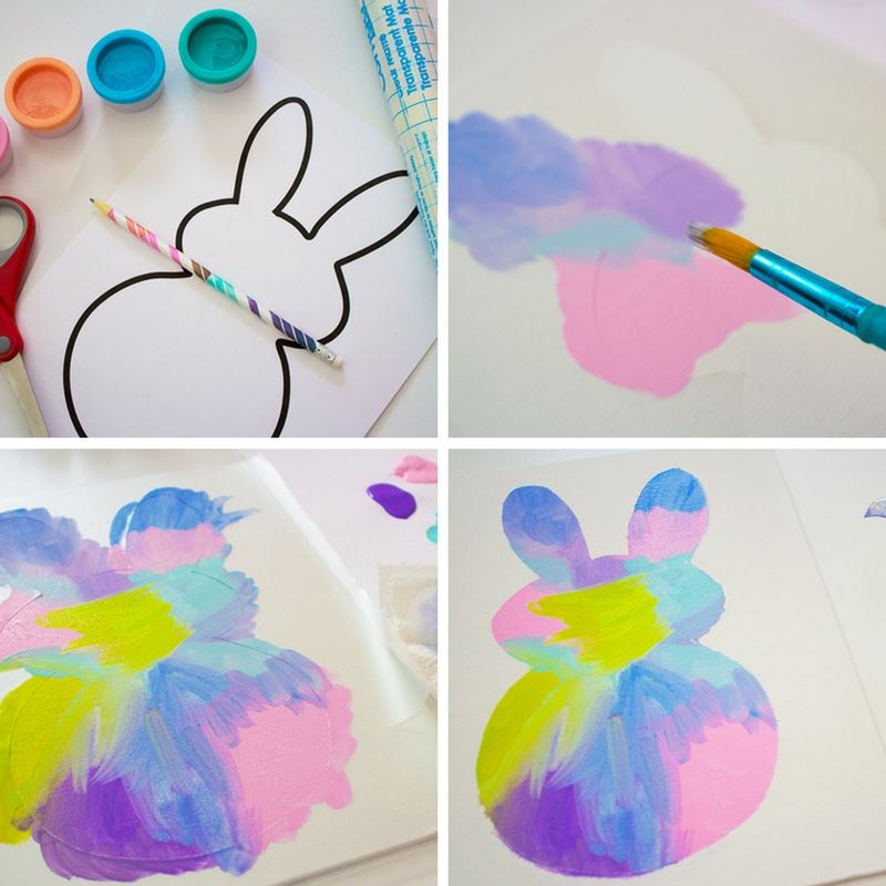 800x800 Easy Easter Bunny Painting Activity - Easter Watercolor Paintings