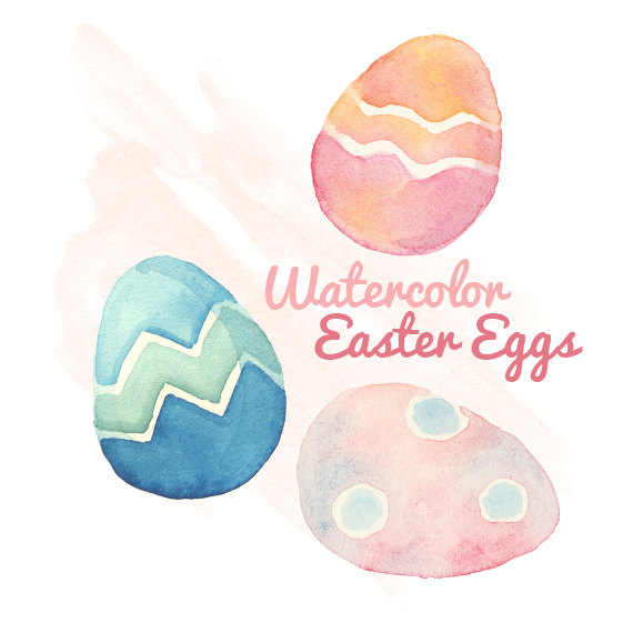 570x570 Watercolor Easter Eggs Clip Art Clipart Water Color Wash Easter - Easter Watercolor Paintings
