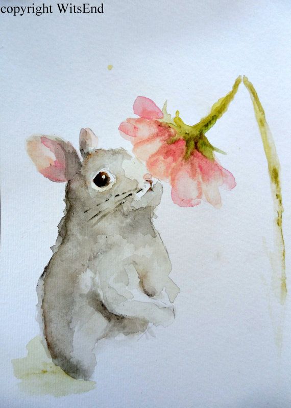 570x801 Bunny Rabbit Painting Original Watercolor Nursery Spring Easter - Easter Watercolor Paintings