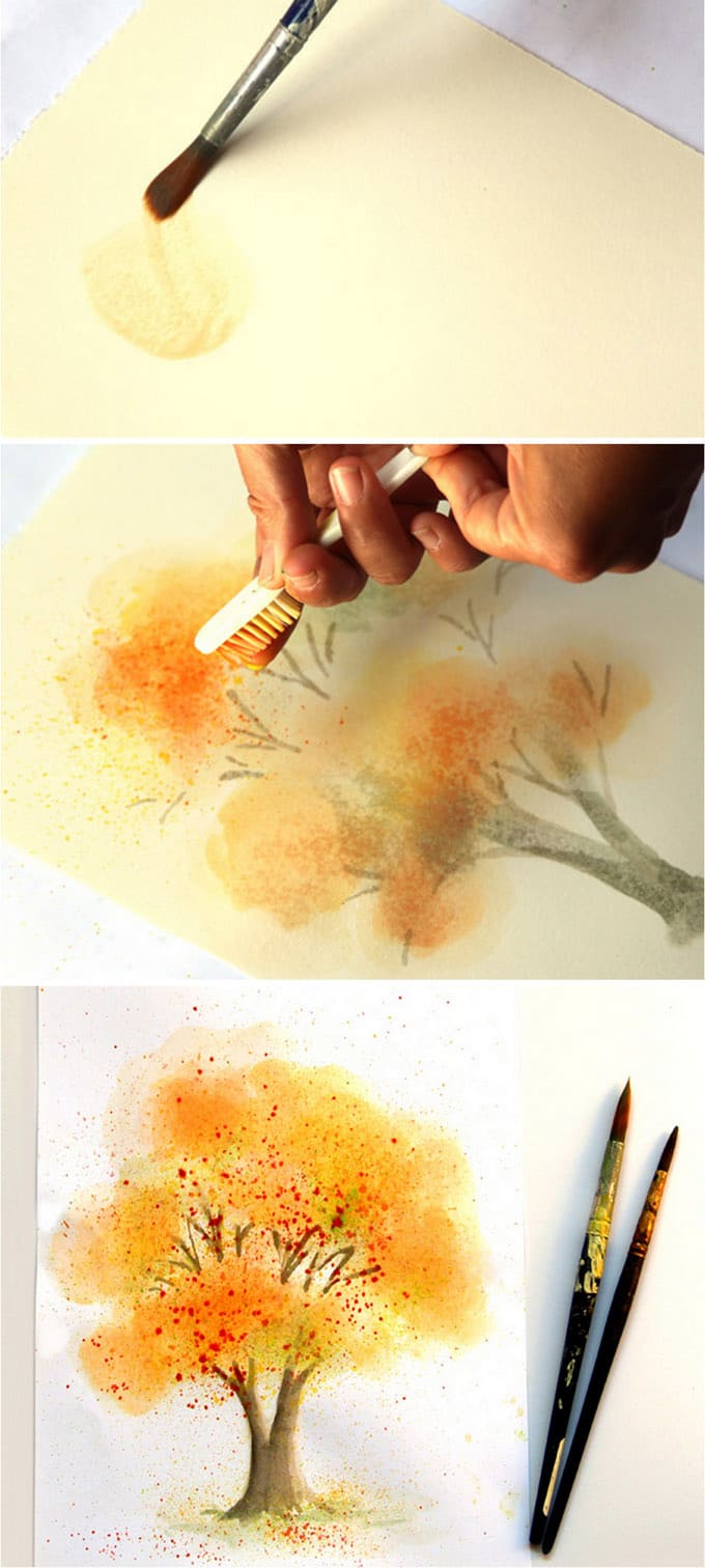 680x1512 Easy Watercolor Painting Tree (With Fall Colors!) - Easy Beautiful Watercolor Paintings