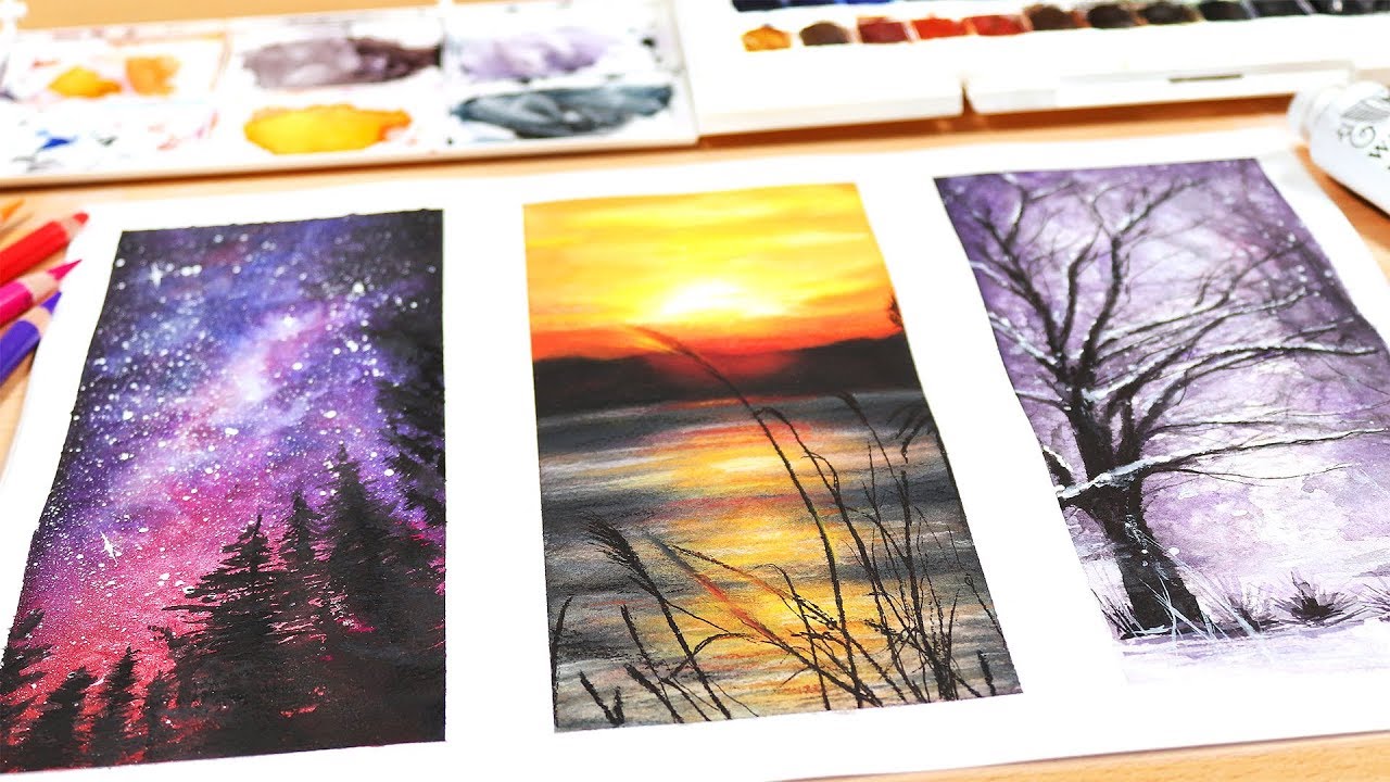 1280x720 3 Easy Watercolor Paintings For Beginners - Easy Watercolor