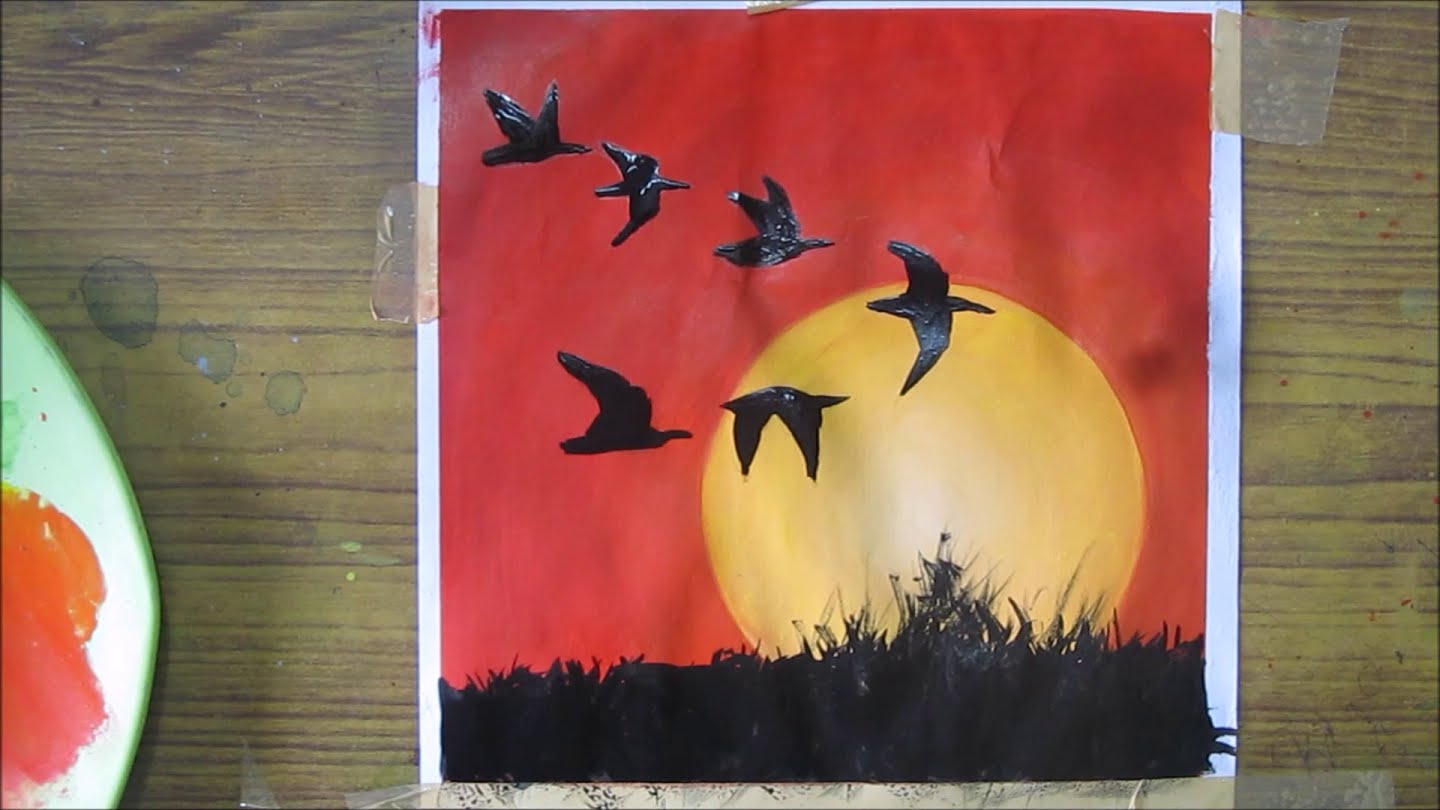 1440x810 Watercolor Painting For Beginners,easy Sunset Painting, Speed - Easy Watercolor Paintings