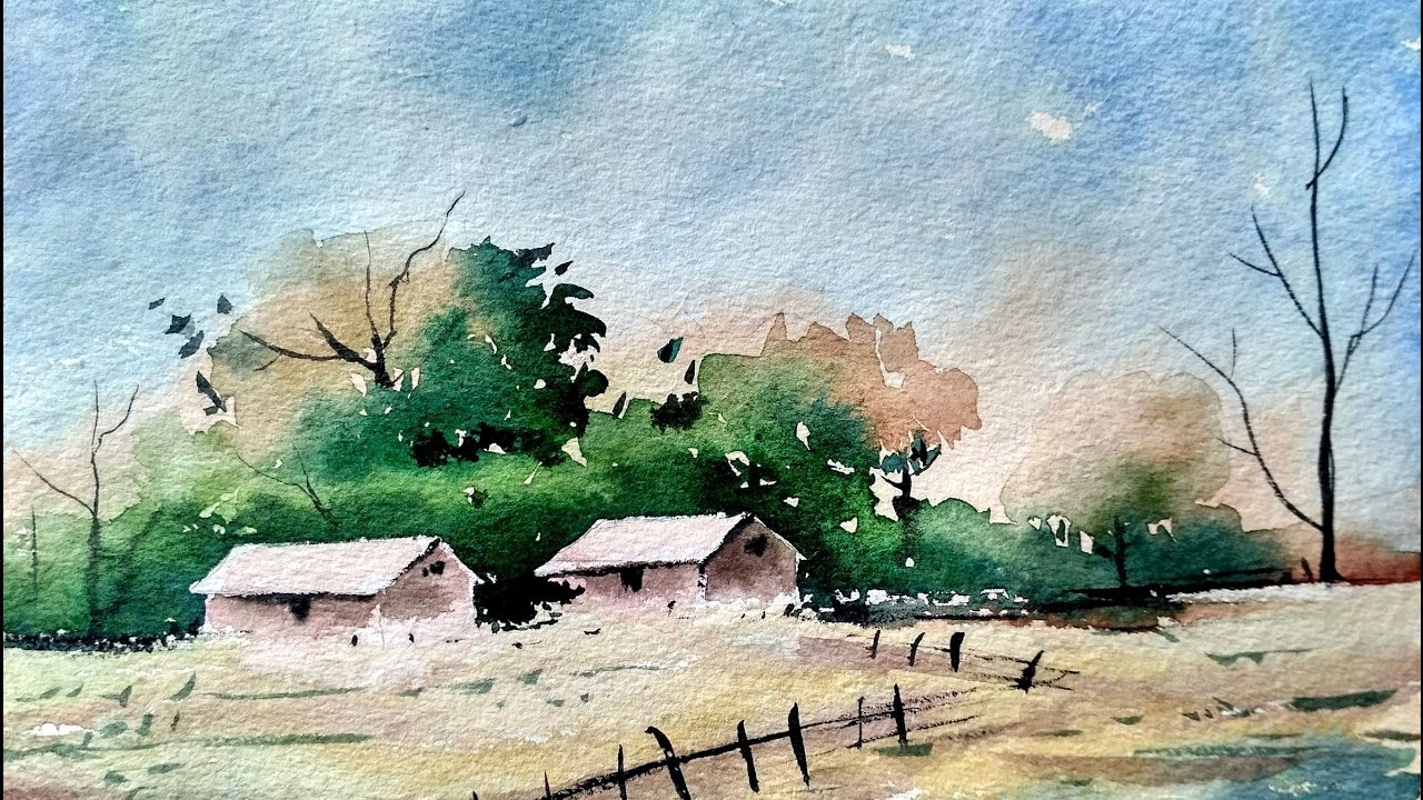 1280x720 Watercolour Painting Landscape Easy Watercolor Paintings Simple - Easy Watercolor Paintings Of Landscapes