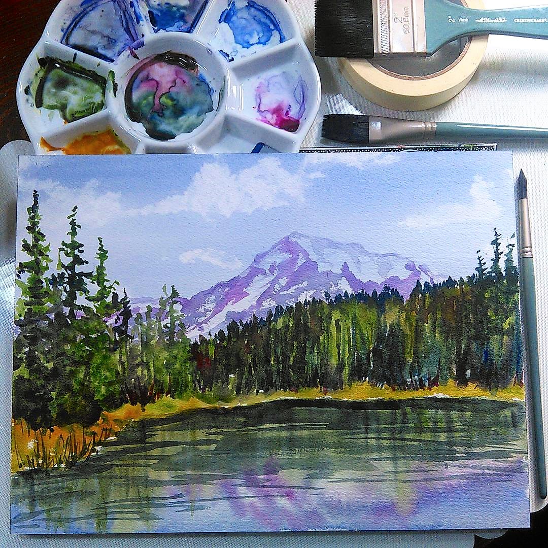 1080x1080 Easy Watercolor Landscape! (Timelapse) The Frugal Crafter Blog - Easy Watercolor Paintings Of Landscapes