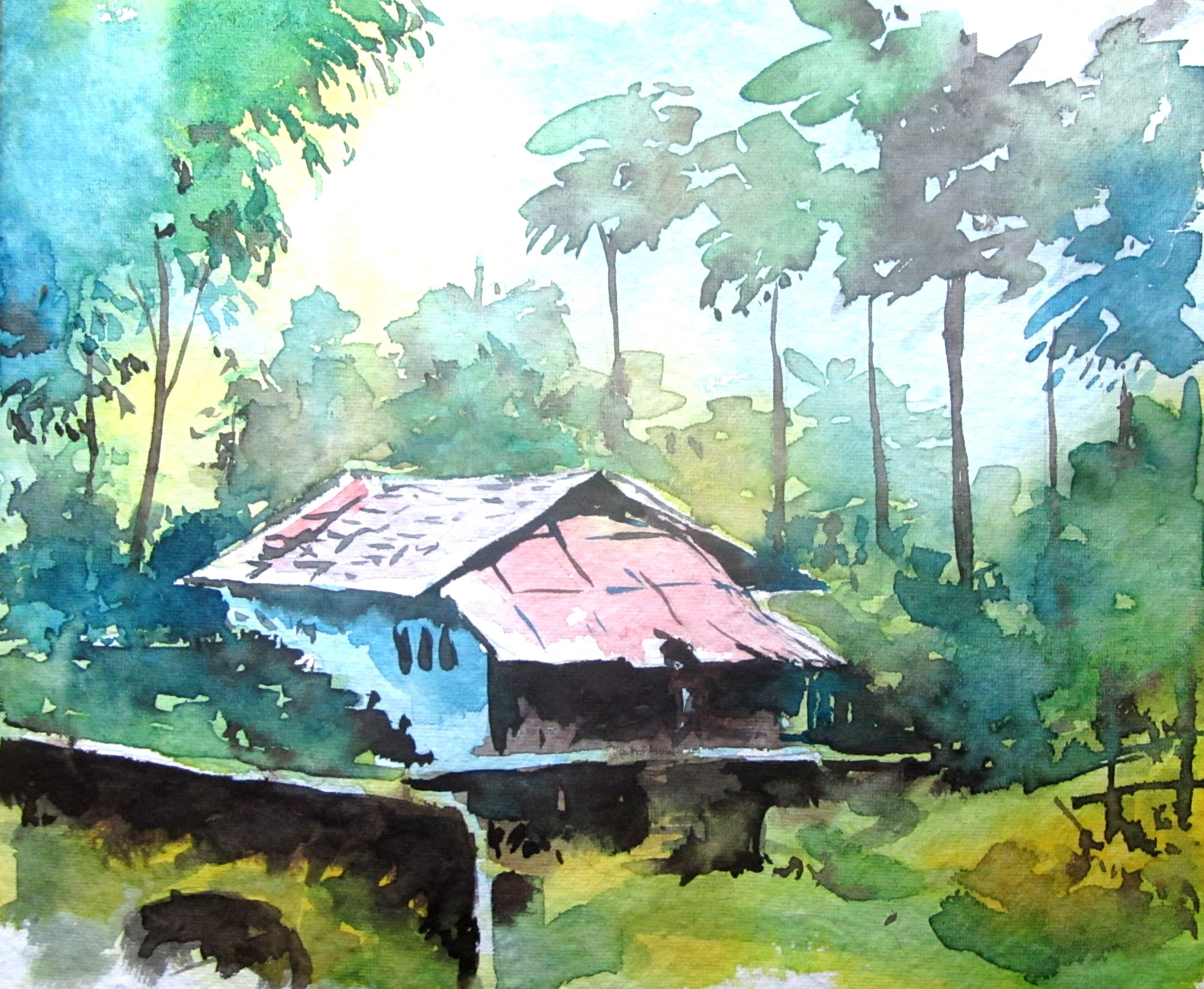 3040x2496 Landscapes To Paint In Watercolor Easy Painting Landscape Easy - Easy Watercolor Paintings Of Spring Landscapes