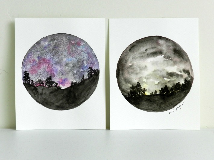 710x532 How To Paint A Night Sky In Watercolor Two Tutorials - Easy Watercolor Pictures To Paint