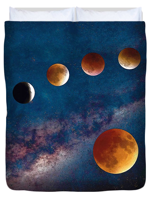 645x853 Super Blood Moon Eclipse Watercolor Duvet Cover For Sale By - Eclipse Watercolor