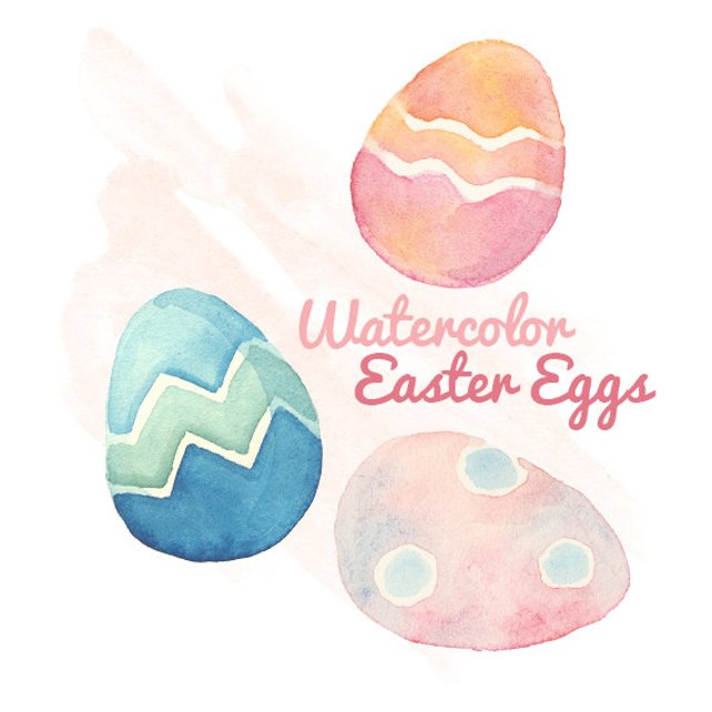 642x642 Watercolor Easter Eggs Clip Art Clipart Water Color Wash Etsy - Egg Watercolor